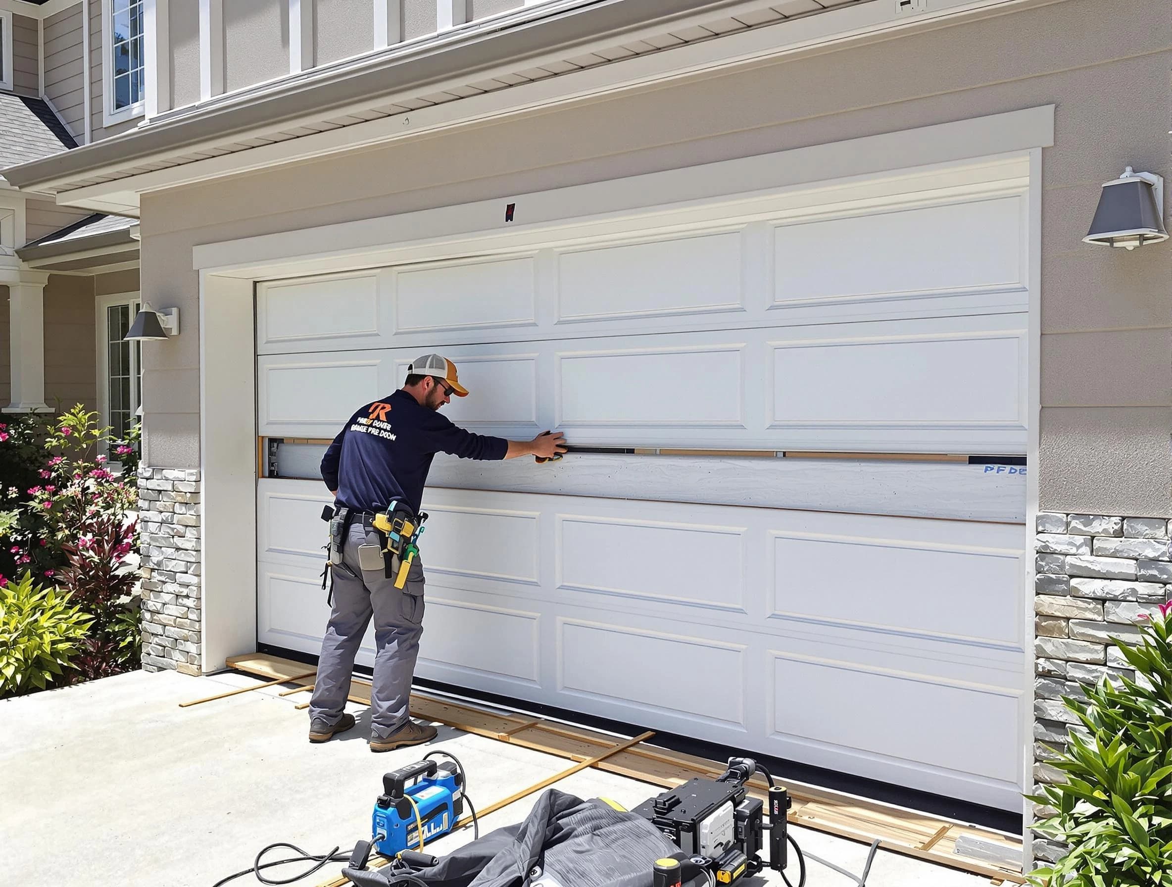 Brigham City Garage Door Repair team performing complete garage door replacement at Brigham City residence