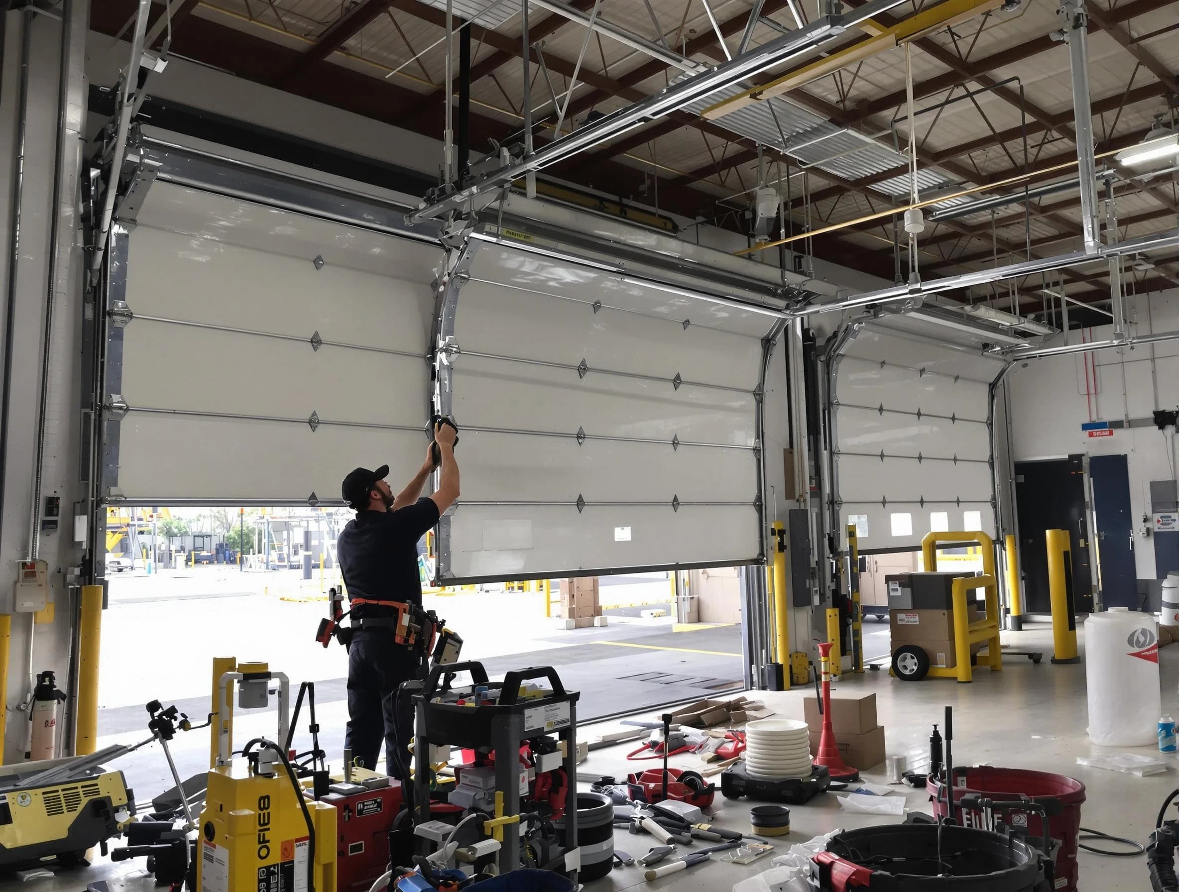Brigham City Garage Door Repair technician performing commercial garage door repair in Brigham City